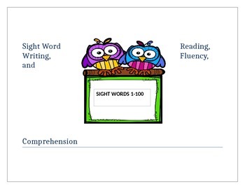 Preview of Sight Word Fluency, Writing, and Comprehension