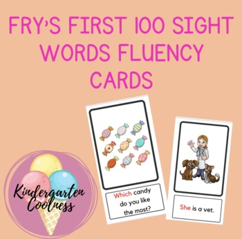 Preview of Sight Word Fluency cards for Fry’s First 100 Sight Words