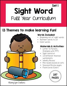 Preview of Sight Word Full Year Curriculum Set 1