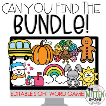 Preview of Sight Word Game BUNDLE: Editable and Virtual