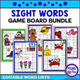 Sight Word Game Boards Bundle with Editable Word Lists
