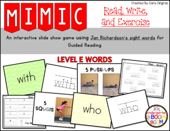 Preview of Sight Word Games: Jan Richardson Level E Sight Words