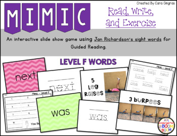 Preview of Sight Word Games: Jan Richardson Level F Sight Words
