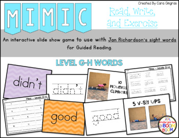 Preview of Sight Word Game: Jan Richardson Level G-H Sight Words