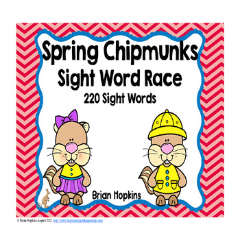 Preview of Sight Word Game - Literacy Center with Spring Chipmunk Theme