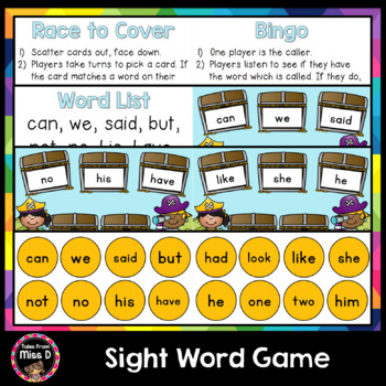 Sight Word Game - Ahoy Matey! by Tales From Miss D | TpT