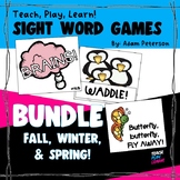 Sight Word Games Bundle - Fall, Winter, & Spring - EDITABLE!