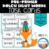 Sight Word Games | Dolch Pre Primer Scoot Task Cards Winter