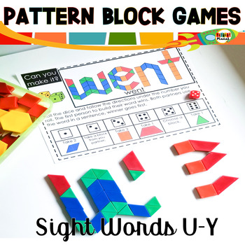 Preview of Sight Word Games Pattern Block Mats U-Y | Pattern Blocks | Word Work Activities