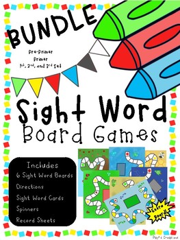 Sight Word Games BUNDLE (Pre-Primer Set to 3rd Set) by Ray's Creations