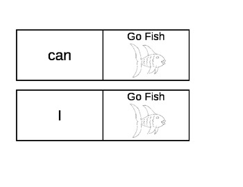 Preview of Sight Word Go Fish Cards black & white