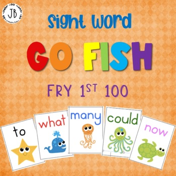 Preview of Editable Sight Word Go Fish: Fry Words 1-100
