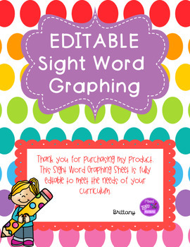 Preview of Sight Word Graphing (EDITABLE)