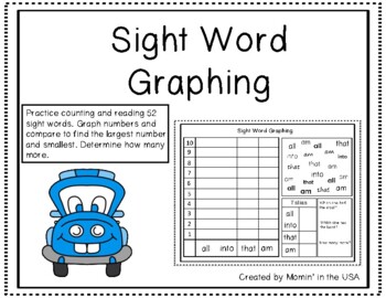 Preview of Sight Word Graphing- K-2