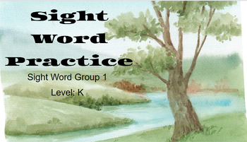 Preview of Sight Word Group 3 Practice