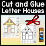 Beginning Sounds Worksheets with Cut and Glue Houses{26 Pa