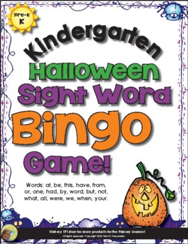 Preview of Sight Word Halloween Bingo - Sight Word Bingo Game - Sight Word Practice