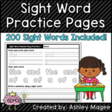 Sight Word Handwriting Practice Pages - 200 Sight Words - No Prep