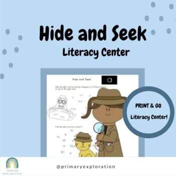 Preview of Sight Word "Hide and Seek": Pre-Primer Sight Word Activity for Kindergarten