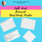 Sight Word Homework Heart Words Practice 