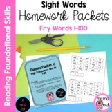 Sight Word Homework Packets (Fry Words 1-100)