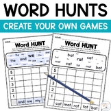 Sight Word Hunt | Editable Sight Word Games |  Autofill Games