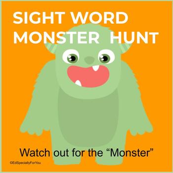 Preview of Sight Word Hunt with Monsters- Games K and 1