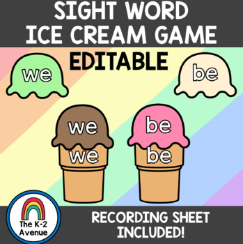 Ice Cream Sight Words Game (Learning Activity)