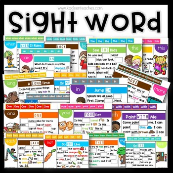 Sight Word Interactive Focus Reading Mats (First 50) by Kadeen Teaches