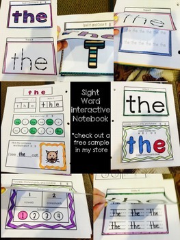 Preview of Sight Word Interactive Notebook