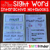 Interactive Sight Word Notebooks - Fry 151-200