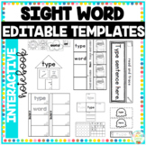Editable Sight Word Interactive Notebook Templates