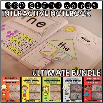 Preview of Sight Word Interactive Notebook Bundle Ultimate Edition 220 Words