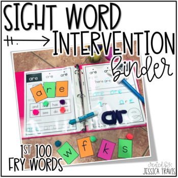 Preview of Sight Word Intervention Binder (First 100 FRY Words)