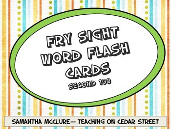 Preview of Sight Word Intervention Flash Cards-- Fry Second 100
