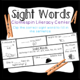 Sight Word Literacy Centers- Clothespin matching