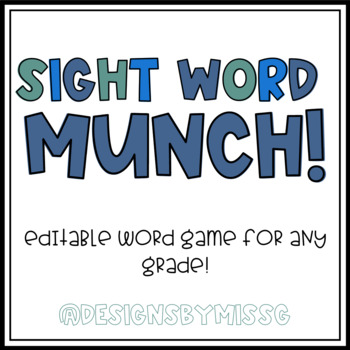 Preview of Sight Word MUNCH! - Editable Card Game