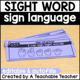 Sight Word Sign Language Mats EDITABLE