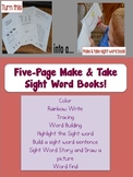 Sight Word Make and Take Five page book of Fun Activities 