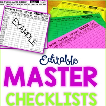 Preview of Sight Word Master Checklists