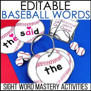 Preview of Sight Word Mastery System - Baseball Words - Mapping, Games, and Activities