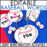 Sight Word Mastery System - Baseball Words - Mapping, Game