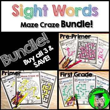 Preview of Sight Word Maze | Sight Word Game and Review | Trick Word Practice Bundle