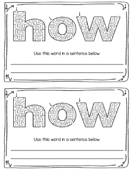 sight word mazes second grade freebie by primary planet by hilary gard