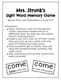 Sight Word Memory Game with Sentences!