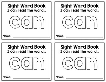 Sight Word Mini Books  No Prep Sight Word Readers - Set 2 - The Printable  Princess