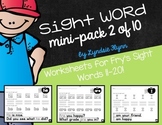 Sight Word Mini-Pack 2 | Fry's Words 11-20 | Homework | Mo
