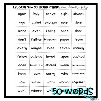 Sight Word Mix up Sentences Lessons 26-30 by Busy Mrs B