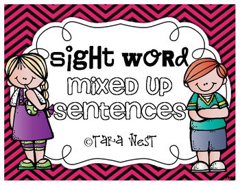 Preview of Sight Word Mixed Up Sentences {20 words}