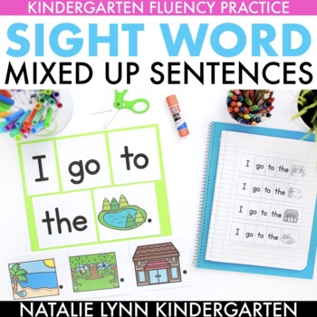 Preview of Kindergarten Sight Word Fluency Practice | Sight Word Mixed Up Sentences